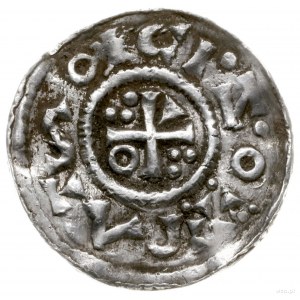 denar 1009-1024, mincerz Id; Popiersie króla w lewo / K...