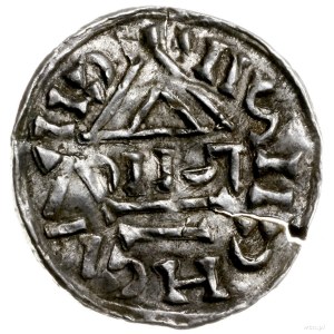 denar 1002-1009, mincerz Theuda; Krzyż z kółkiem, dwoma...