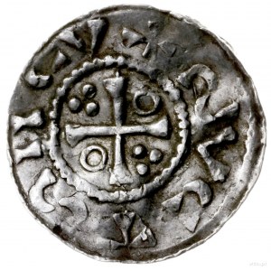 denar 1009-1024; Popiersie króla w prawo / Krzyż z dwom...