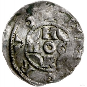 denar 1027-1036; Aw: Napis w formie krzyża ILOGR WR mię...