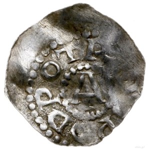 denar 1016-1047; Aw: Krzyż z klinami w kątach; Rw: Lite...