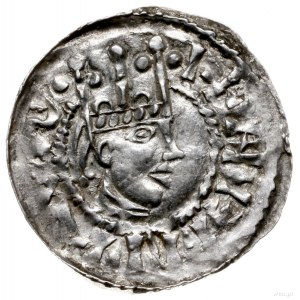denar 1002-1024; Aw: Głowa króla w koronie w prawo; Rw:...