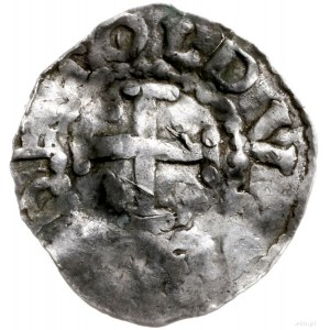 denar 996-1018; Aw: Popiersie w prawo, przed nim krzyży...