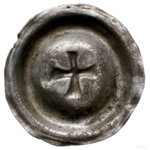 brakteat ok. 1416-1460; Krzyż grecki z rozdwojonymi ram...