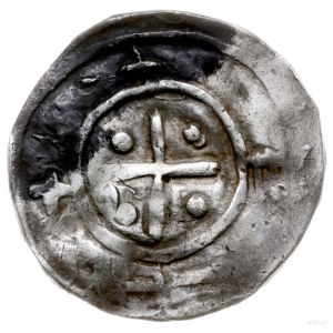 denar z lat ok. 1013-1025; Aw: Wzgórze z krzyżem, wokoł...