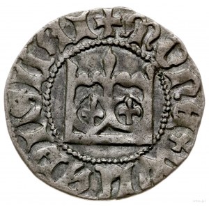 półgrosz koronny z lat 1431-1434; bez znaku pod koroną,...