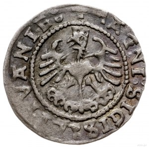 półgrosz 1527, Wilno; tytulatura po obu stronach monety...