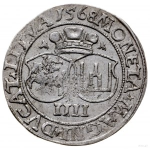 czworak 1568, Wilno; końcówki napisów L/LITVA, tarcze h...