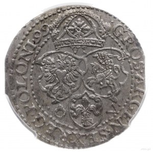 szóstak 1599, Malbork; wariant z małą głową króla; Kop....