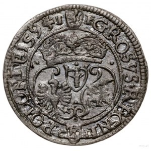 grosz 1594, Olkusz; Aw: Popiersie króla i napis wokoło,...