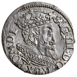 trojak 1619, Ryga; mała głowa króla, kryza wachlarzowat...