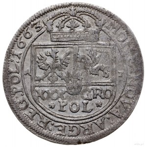 złotówka (tymf) 1663, Lwów; wariant z małą koroną, z li...