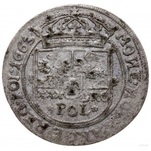 złotówka (tymf) 1663, Lwów; bez A-T na rewersie, rozetk...