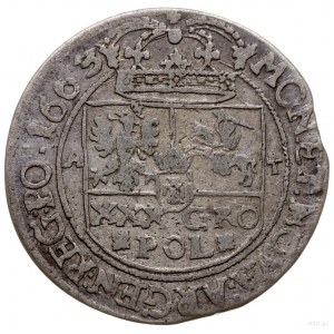 złotówka (tymf) 1663, Lwów; prz POL ozdobniki duże; Szł...