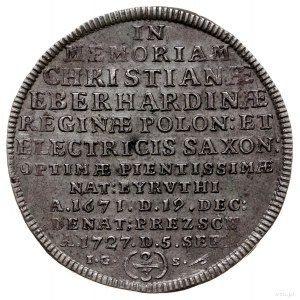 2/3 talara (gulden) 1727, Drezno; Aw: Cyprys i napisy; ...