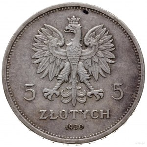 5 zlotych 1930, Warszawa; Sztandar - 100. rocznica Pows...