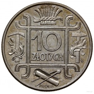 10 złotych 1934, Warszawa; “Klamry”, na rewersie wypukł...