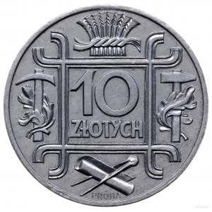 10 złotych 1938, Warszawa; “Klamry”, na rewersie wypukł...
