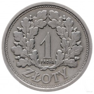 1 złoty 1928, Warszawa; napis PRÓBA pod nominałem, w ot...