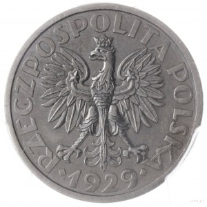 1 złoty 1929, Warszawa; nominał w wieńcu, wypukły napis...