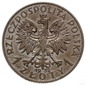 1 złoty 1932, Warszawa; Głowa kobiety w czepcu, na rewe...