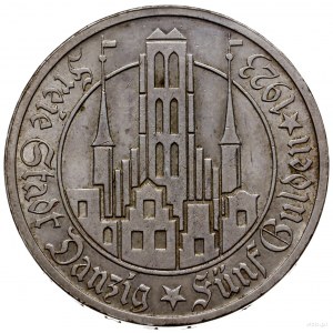 5 guldenów 1923, Utrecht; Kościół Marii Panny; AKS 8, J...