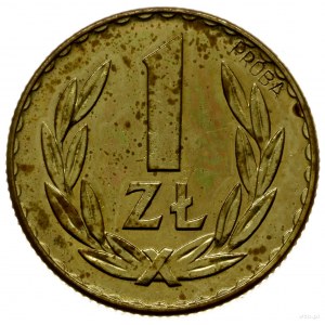 1 złoty 1957, Warszawa; Nominał 1, wklęsły napis PRÓBA ...