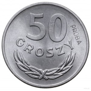 50 groszy 1949, Warszawa; Nominał 50, na rewersie wklęs...