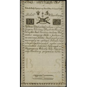 10 złotych polskich 8.06.1794, seria C, numeracja 10335...
