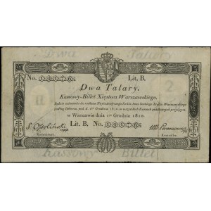 2 talary 1.12.1810, podpis komisarza S. Ossoliński, num...