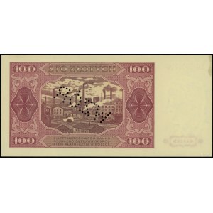 100 złotych 1.07.1948, seria KG, numeracja 0000016; bez...