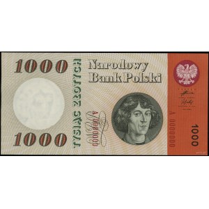 1.000 złotych 24.05.1962, seria A, numeracja 0000000; L...
