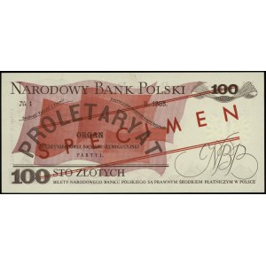 100 złotych 17.05.1976, seria DW, numeracja 0000418; cz...