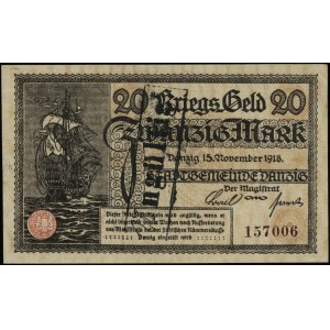 20 marek 15.11.1918 (Kriegs-Geld), numeracja 157006, z ...