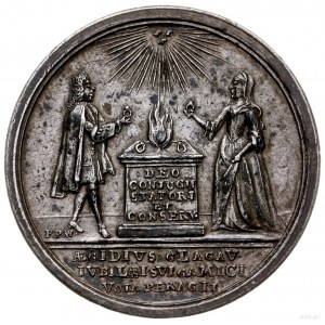medal z 1733 roku autorstwa Sieverta wybity z okazji zł...
