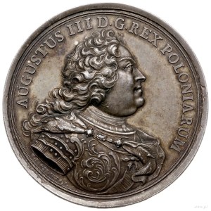 medal sygnowany H F Wermuth wybity w 1742 r. z okazji ś...