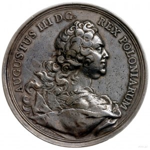 medal sygnowany H F Wermuth wybity w 1746 r. z okazji ś...
