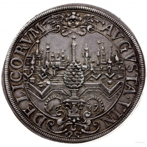 talar 1639; moneta z tytulaturą Ferdynanda III, Aw: Pop...