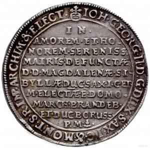 talar 1659, Drezno; wybity na pamiątkę śmierci Magdalen...