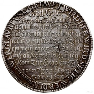 talar chrzcielny /tauftaler/ 1670, Gotha; moneta upamię...