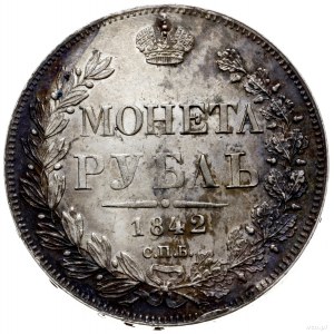 rubel 1842 СПБ АЧ, Petersburg; mała korona na awersie, ...