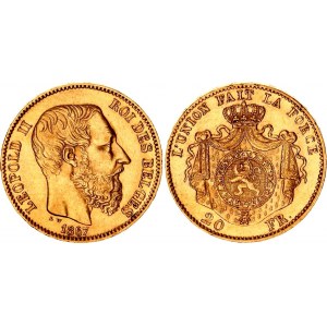 Belgium 20 Francs 1867