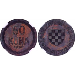Croatia 50 Kuna 1934 PROBE NGC MS 63 BN