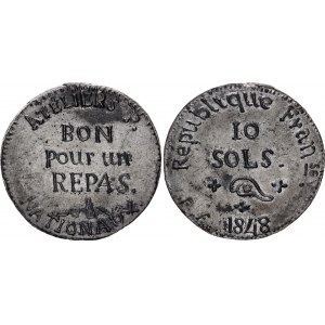 France 10 Sols 1848 Necessity Money
