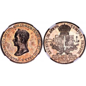 Italian States Lombardy-Venetia Silver Medal Franz I - Homage in Milan 1815 MDCCCXV NGC MS 62