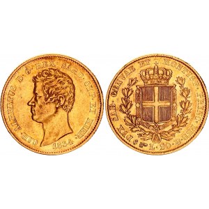 Italian States Sardinia 20 Lire 1834 P