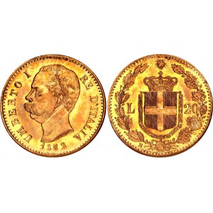 Italy 20 Lire 1882 R NGC MS 65