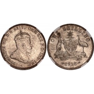 Australia 1 Shilling 1910 NGC MS 63