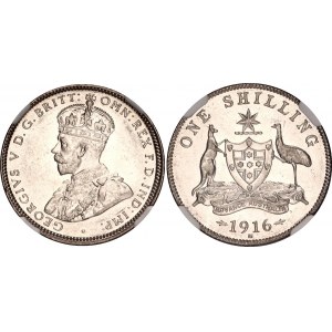 Australia 1 Shilling 1916 M NGC MS 62