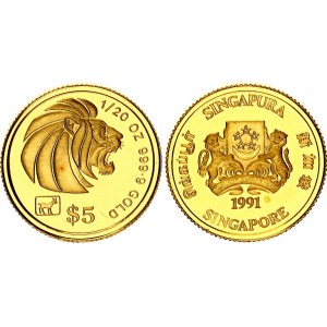Singapore 5 Dollars 1991